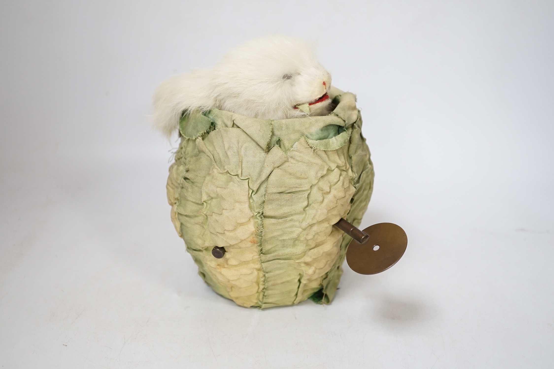 A Roullet et Decamps rabbit automaton in lettuce, 19cm high